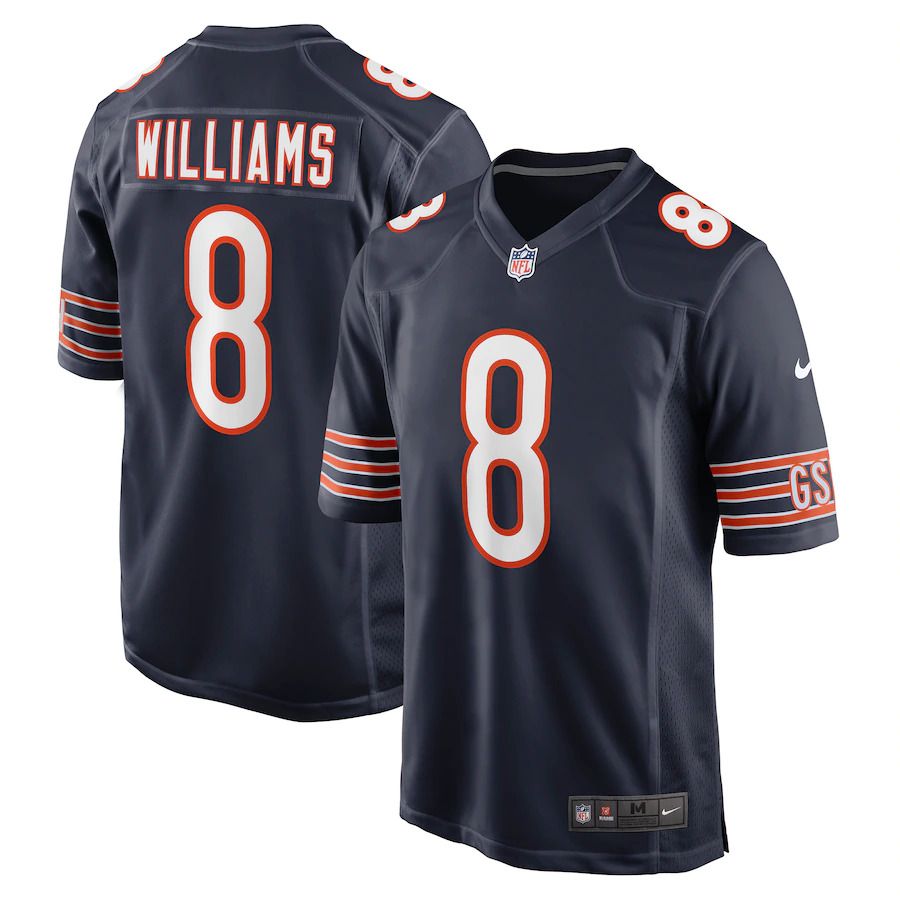Men Chicago Bears #8 Damien Williams Nike Navy Game NFL Jersey